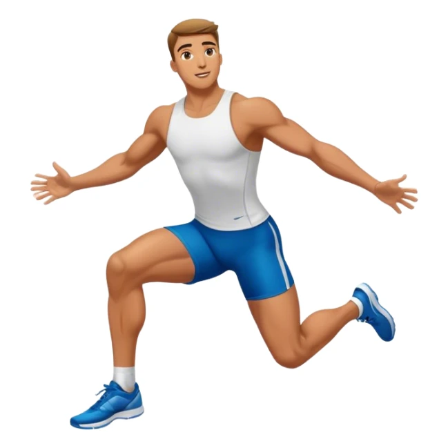 male athlete knee in air jumping sticker