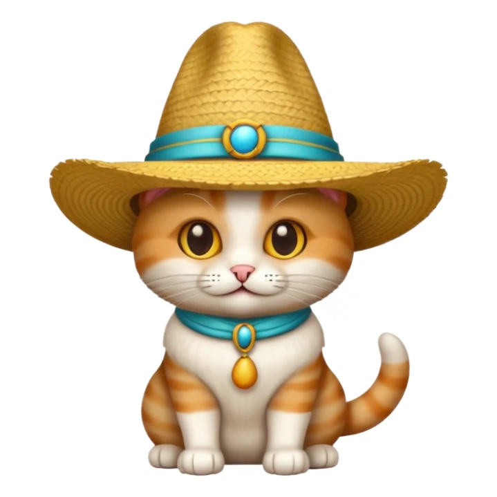 Emoji de un gato con un sombrero sticker