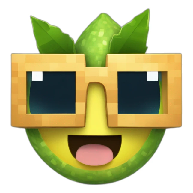 Citron minecraft qui porte des lunettes de soleil  sticker