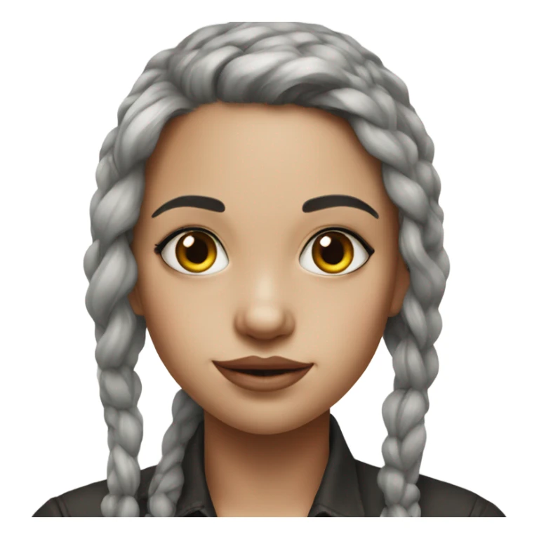 realistic portrait of girl with piercing sticker