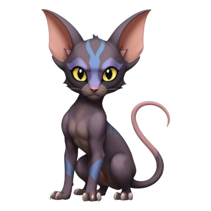Noivern-Sphynx-Noibat-Torracat-Lykoi-fusion sticker