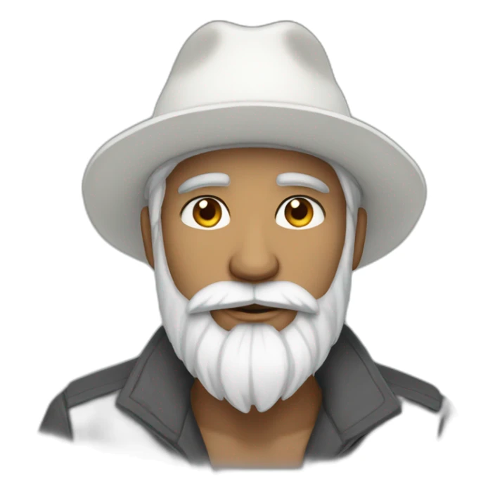 pakistani man with white hat and messy beard fursona sticker
