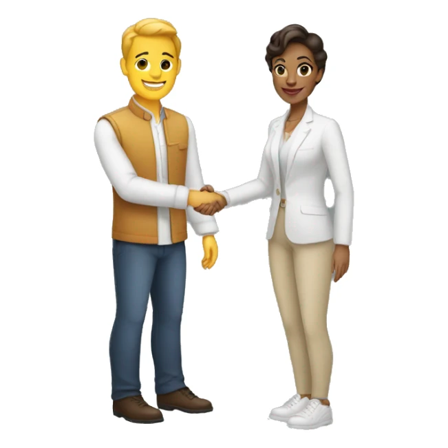 light-skinned restaurateur and blogger shake hands sticker
