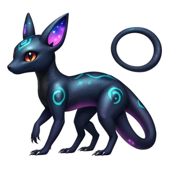 Nebulae Salandit-Umbreon-Fakémon-hybrid-creature (full body)  sticker