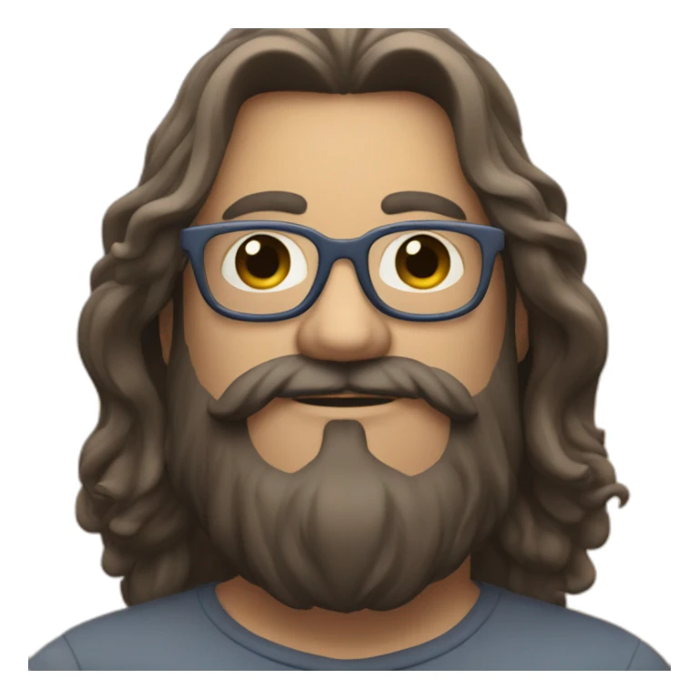Big Guy with little beard and long hair and glasses  sticker