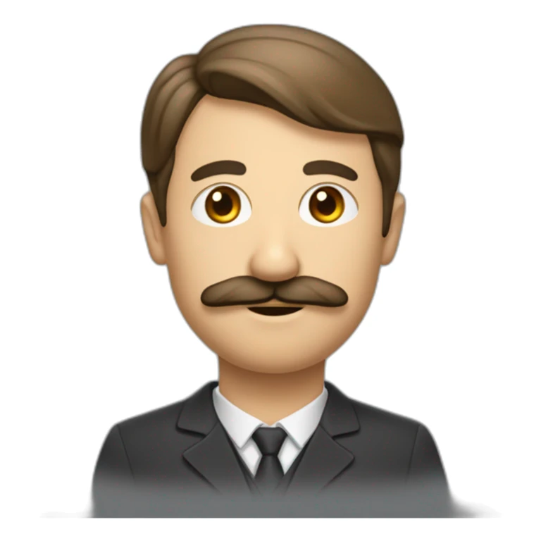 un homme avec une petite moustache au milieu du visage sticker