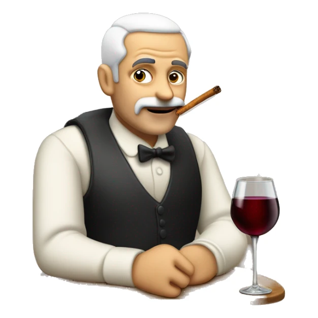 Mensch der wein trink und eine Zigarette raucht sticker