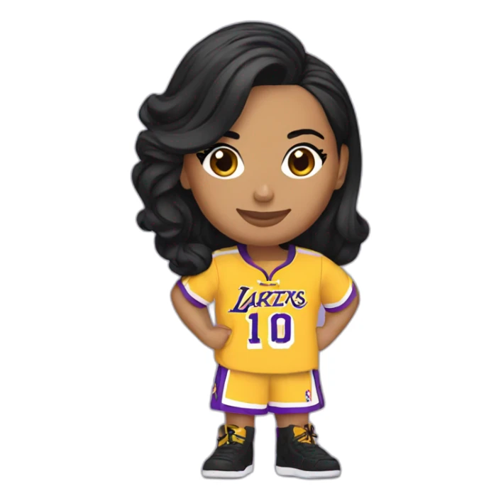 demi lovato wearing yellow lakers jersey sticker