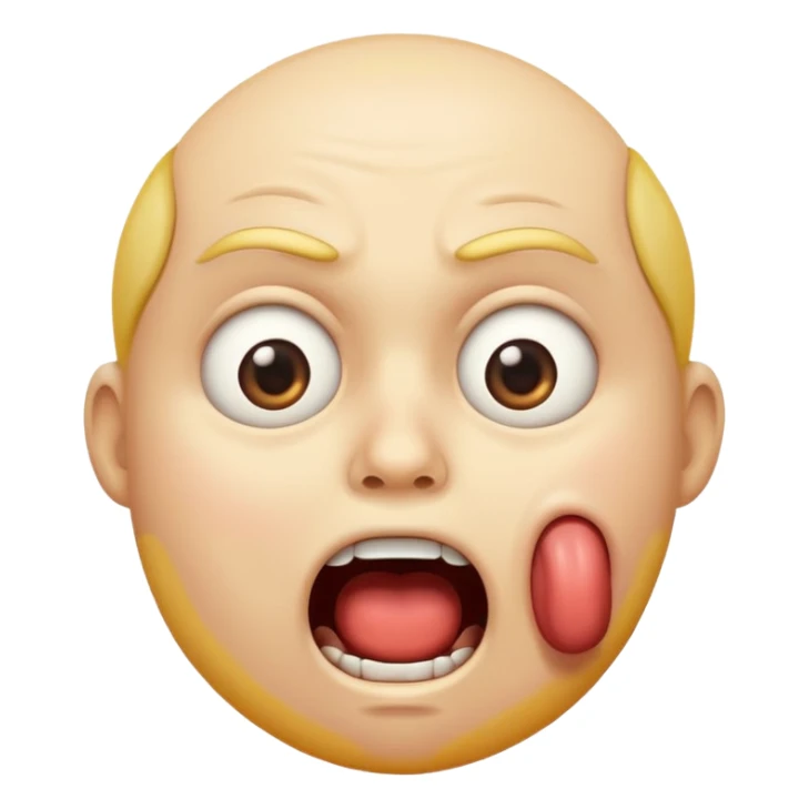 Emoji choking itself at its throat with eyes rolled back sticker