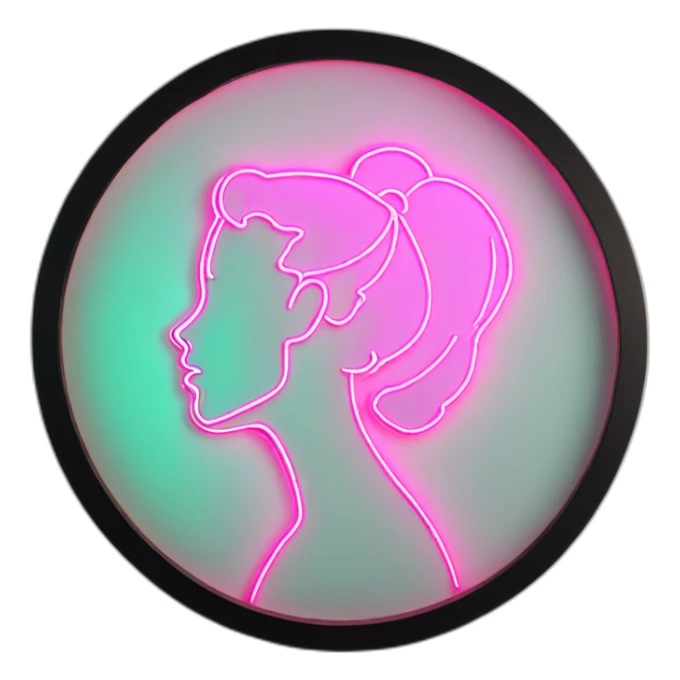 Sexy silhouette neon sign sticker