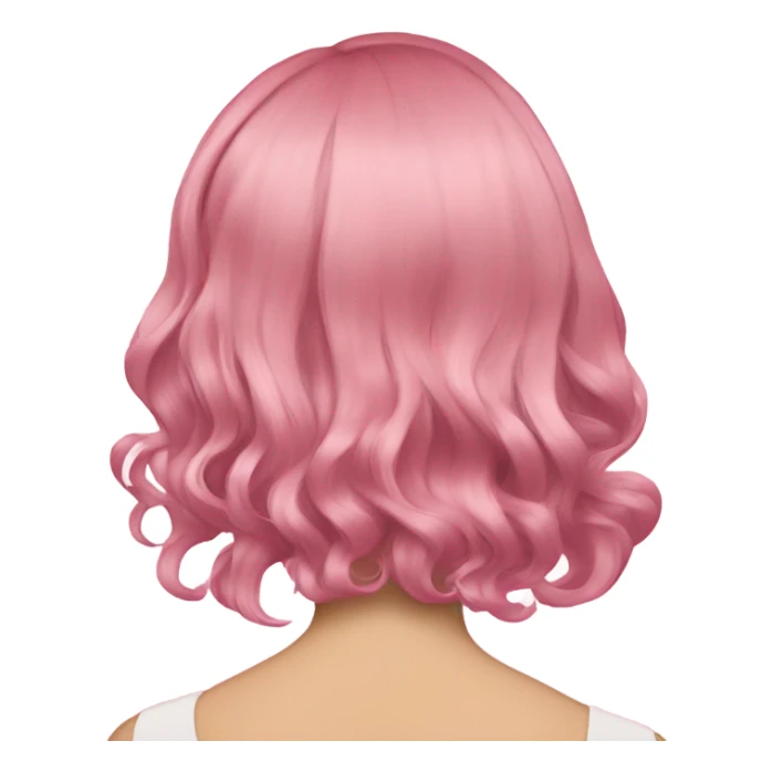Pink mid-wavy short side-hair rear view sticker