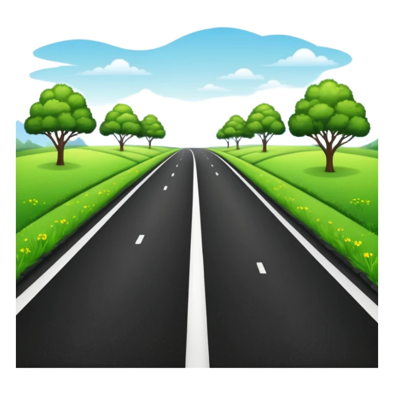 wide roadway with Grass on the sides emoji sticker