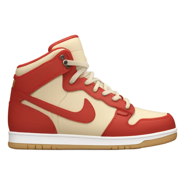 red and beige sneakers on feet sticker