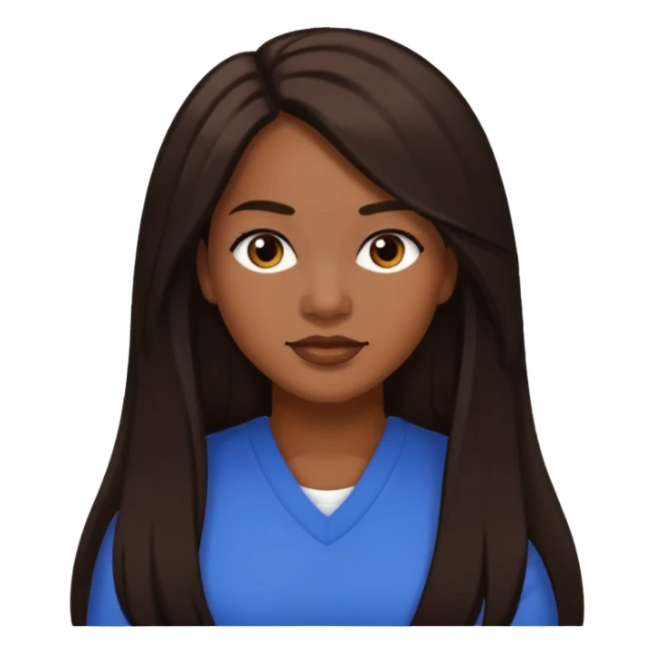 Tamika Scott with dark brown long hair sticker