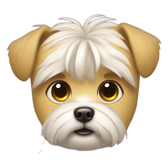Sad morkie with tears under its eyes sticker