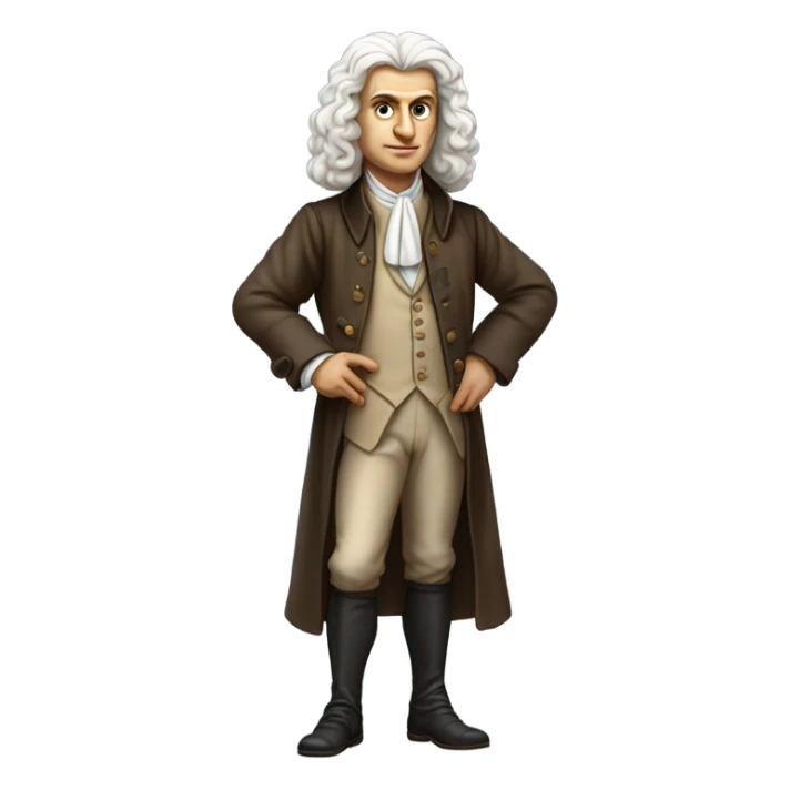 newton  full body realistic perfect face standing sticker