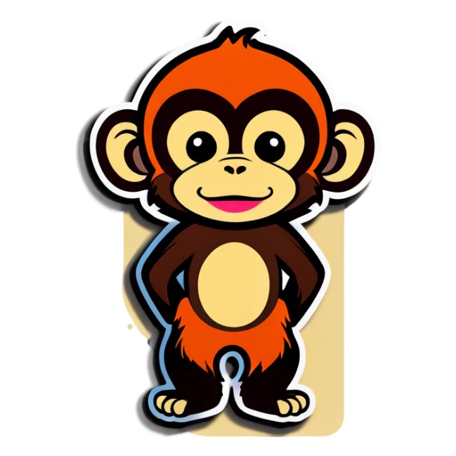 Cute monkey sticker