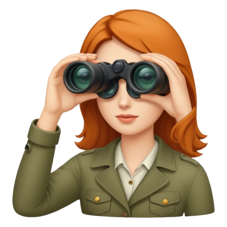 a woman looking into binoculars sticker