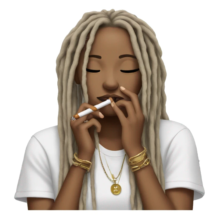 Female us rapper smoking with his dreads and girlfriend  sticker