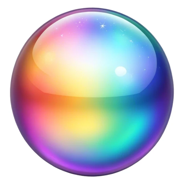  sparkly glittery iridescent colorful transparent ball sphere orb sticker