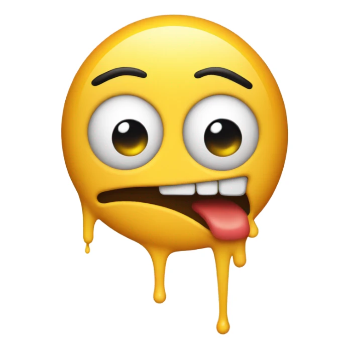 😲 with glue coming out his mouth sticker