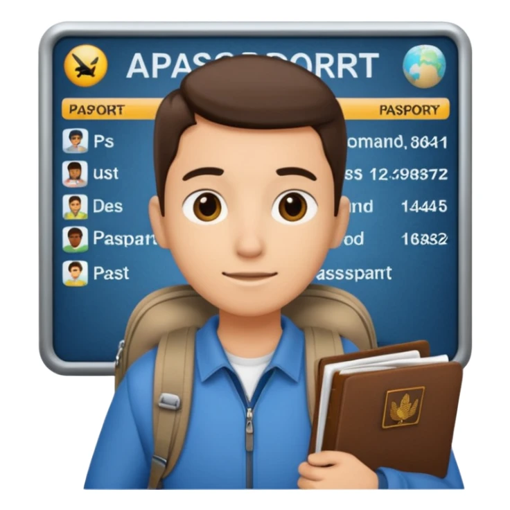 Traveler character with Looking toward a departure board  sticker