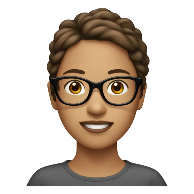 ￼girl with brown hair and black glasses sticker