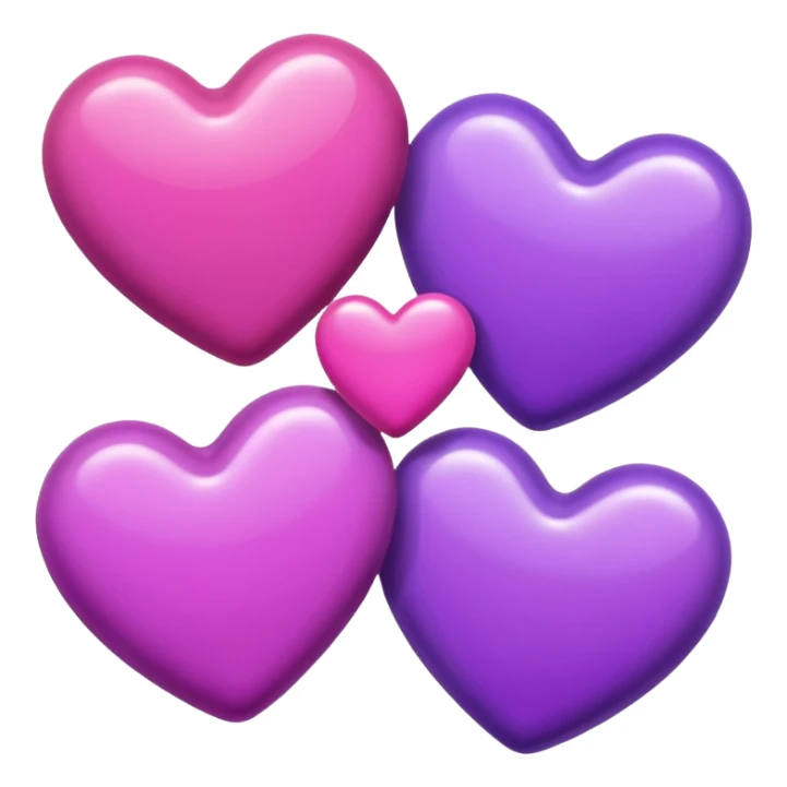 pink and purple hearts, pink and purple candy sticker