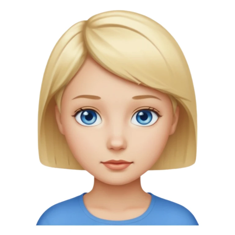 Mujer pelo rubio y muy corto ojos azules cara redonda sticker