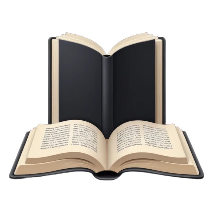 open book with black cover and with completely white pages sticker