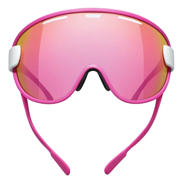 sporty pink shield visor sunglasses with aerodynamic shape, athletic design, wraparound one-piece lens sticker