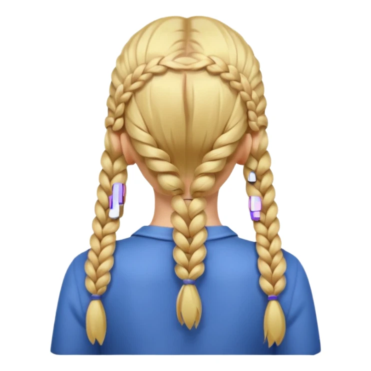 fille de dos avec deux tresses blonde sticker