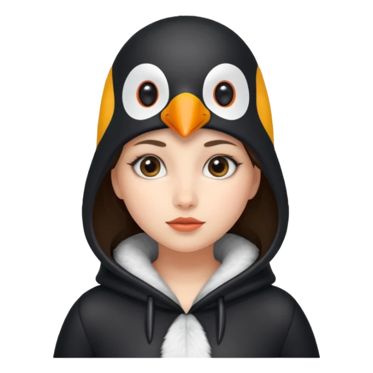 A girl with penguin outfit  sticker