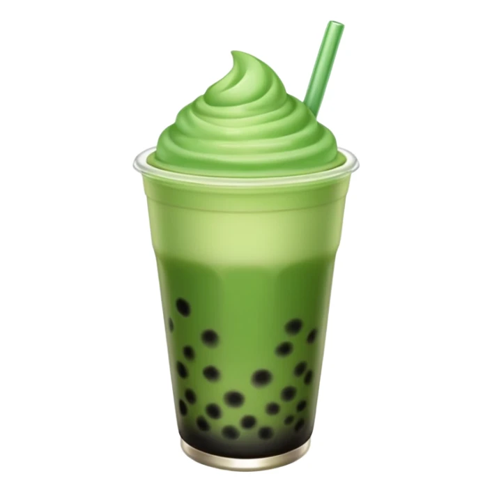 make a matcha boba tea emoji that is green and gradient sticker