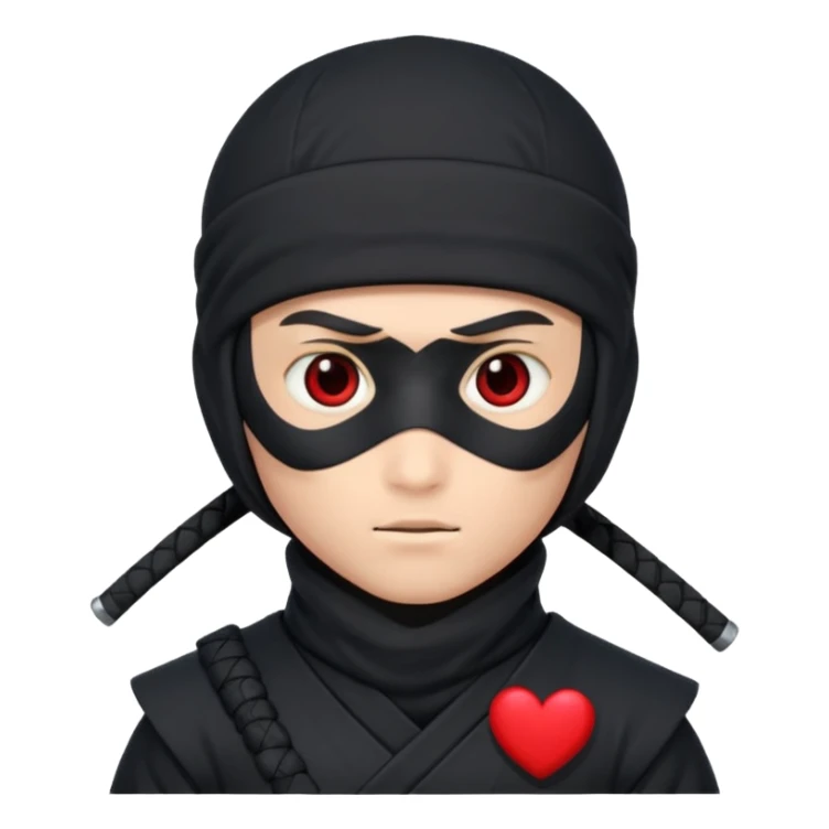 Ninja ojos de corazónes hombre sticker