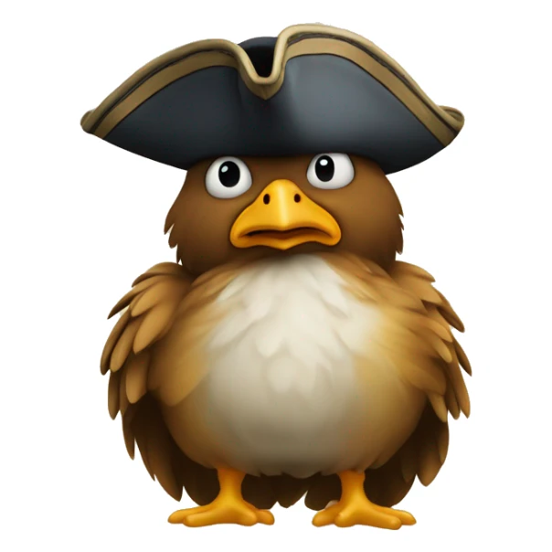un poussin avec des lunete et un chapeau de pirate sticker