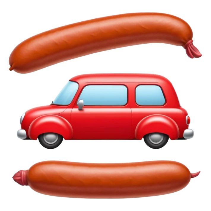 ugly car shapped like a merguez sticker