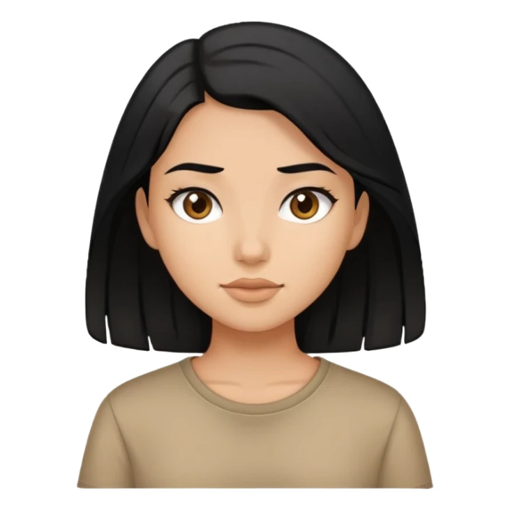 balck hair girl with brown shirt sticker