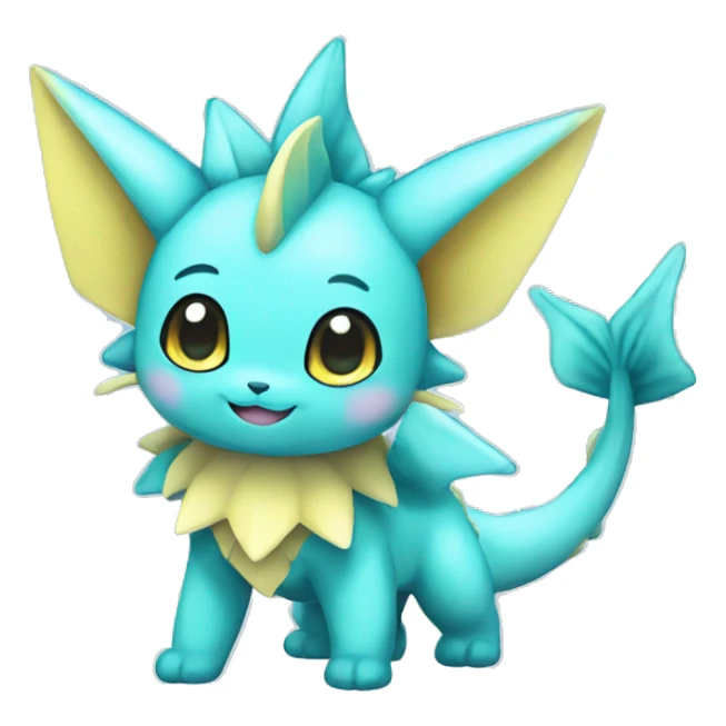 Kawaii Vaporeon full body sticker