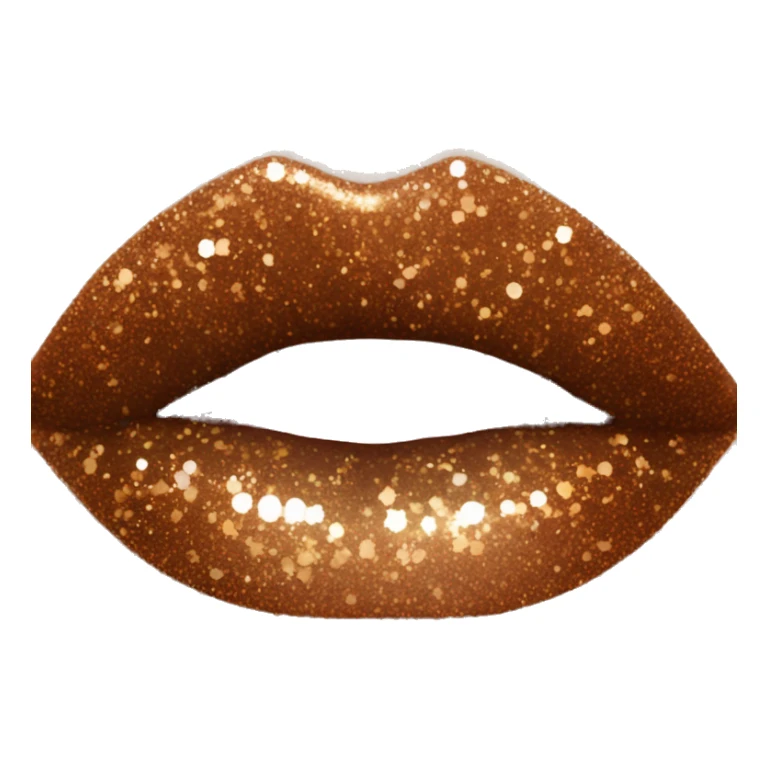 Brown ombre lip gloss with a lot of glitter sticker