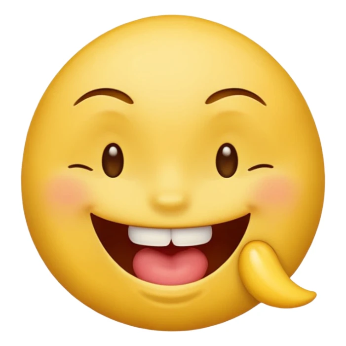 Yellow emoji winking sexy and biting side of the lips  sticker