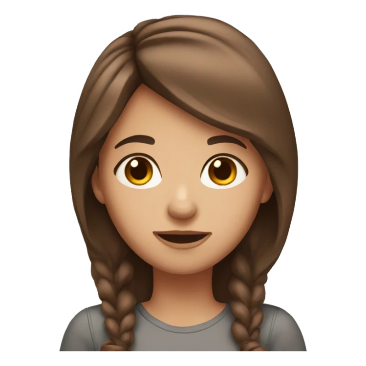 girl with medium brown hair and brown eyes sticker