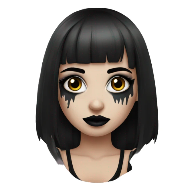 hot goth girl with black makeup  sticker