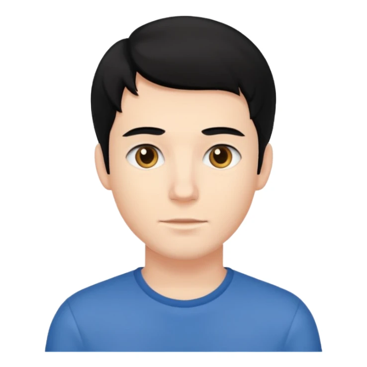 Joven blanco de buena parecencia cabello negro sticker