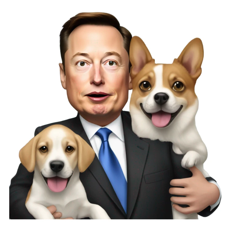 Elon Musk getting doggies by Donald Trump sticker