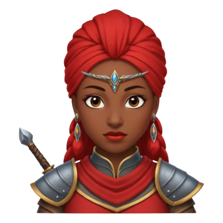 ESO female redguard warrior with lashes and earrings sticker