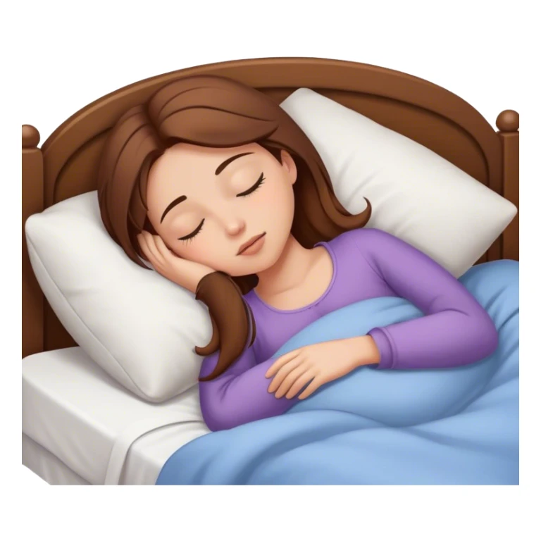girl with brown hair sleeping in bef sticker
