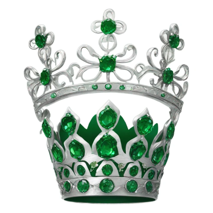 Silver crown with flowers made of emeralds sticker