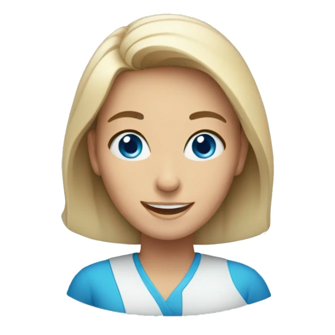 smiling woman with blue eyes sticker