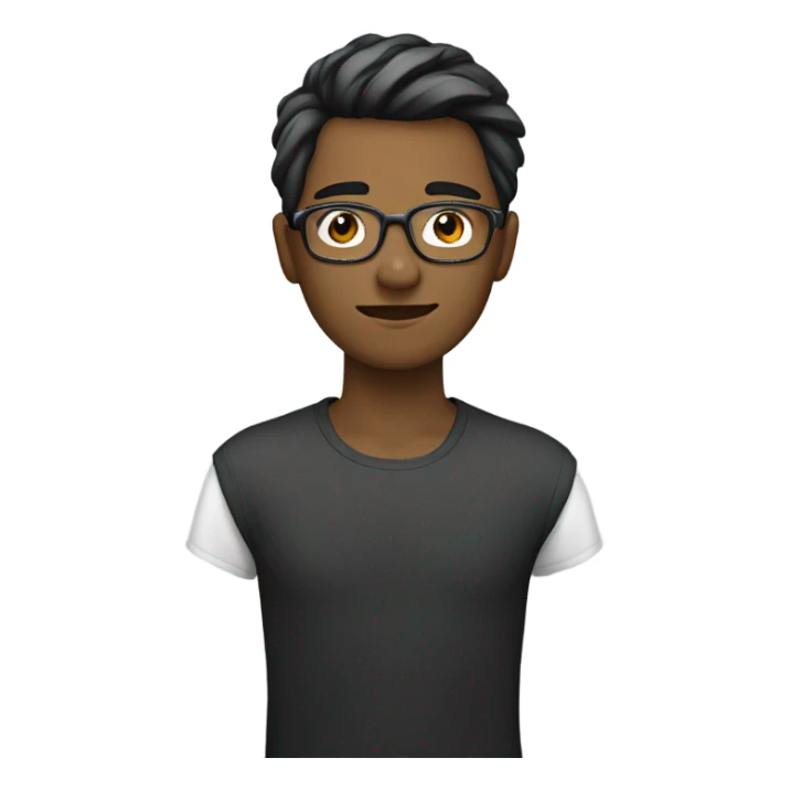 Side profile boy with silver and black hair speaking wearing glasses sticker